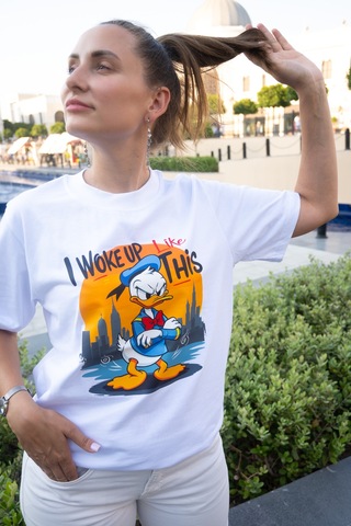 Book Orbook Sleepy Duck %100 Heavy Cotton Premium Kalite Unisex T-shirt Beyaz
