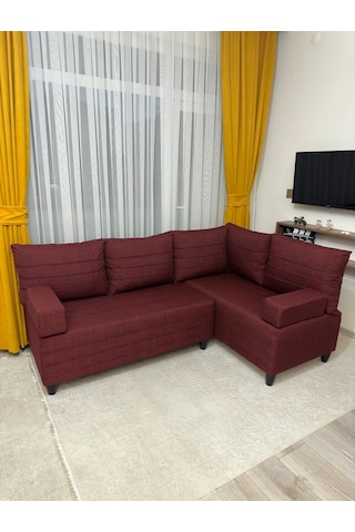 Modern Style Home Köşe Takımı Bordo Modernk024
