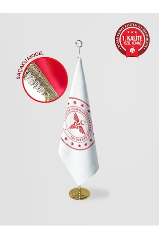 Sağlık Bakanlığı Makam Bayrağı - Saçaklı Gold Set 100 x 150 CM