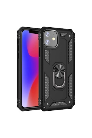 Teknomoda Apple Uyumlu iPhone 11 Kilif Yüzüklü Standli Armor Miknatisli Kapak 400525742