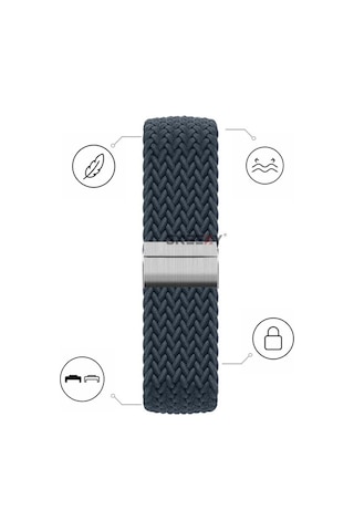 Huawei Watch Fit 5 Pro İle Uyumlu Metal Klipsli Solo Fiberlink Yumuşak Kumaş Örgü Kordon