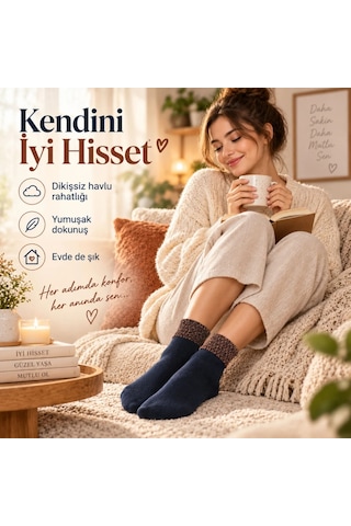 Çorap Giyim Kadın Simli 12'li Bilek Patik Çorap Dikişsiz Havlu Yapı, Yumuşak Konforlu Günlük Çorap Çok Renkli