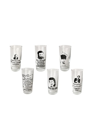 İz Bırakanlar Rakı Bardağı Seti 6 Adet Cam Karışık Rakı Bardaklar