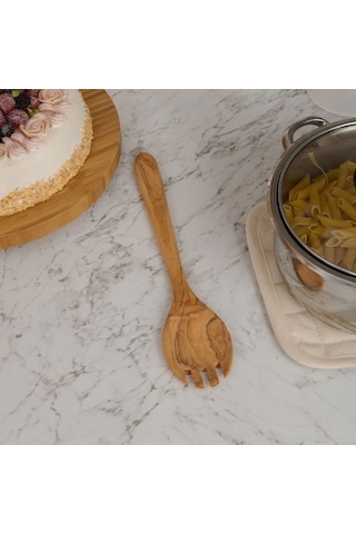 Tivoli Zeytin Ağacı Servis Kaşığı - Açık Kahverengi - 30 Cm Açık Kahverengi