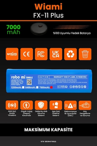 Wiami Fx-11 Plus 7000mah Robot Süpürge Bataryası