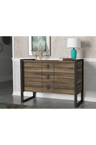 Dekorister Exclusive Lost Metal 3 Çekmeceli Şifonyer Ceviz