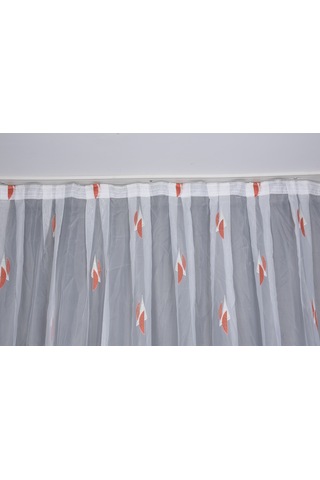Organze 3250 Krem Renk 5 3 Hazır Dikilmiş Pileli Fon Perde 300 260 Cm