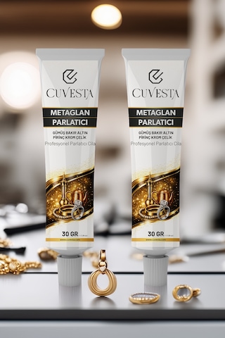 Cuvesta Metaglan Parlatıcı 2'li Gümüş/bakır/altın/krom/çelik/pirinç/nikel Parlatma Cilası 2'li Set