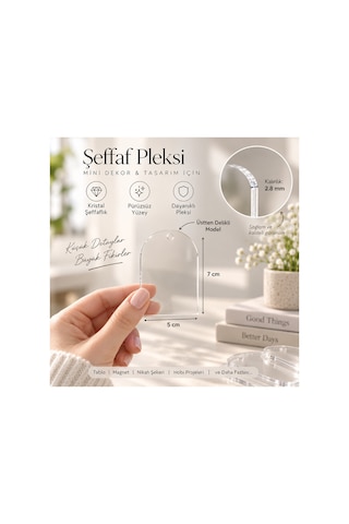 25 Adet 7x5 Cm Üstten Delikli Şeffaf Dökme Pleksi 2.8 Mm Kalınlık Akrilik Plaka Nikah Şekeri, Magnet Ve Hobi İçin Çok Renkli