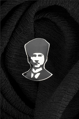 Mineli Atatürk Silüeti Gümüş Rozet -5872 Gümüş