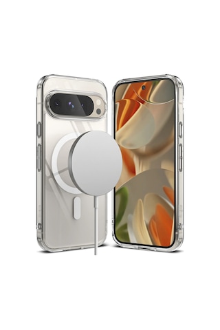 Google Pixel 9 Pro Xl Uyumlu Kılıf Sararmaz Kamera Kısmı Açık Magsafe Mika Sert Parlak Şeffaf Kapak Beyaz