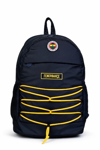 Fenerbahçe Lisanslı İpli Sırt Çantası - 3 Bölmeli Laptop Gözlü Sarı Lacivert Okul Çantası Çok Renkli