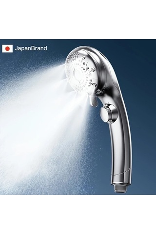 Fastbuy Gümüş Mikro Nano Kabarcık Duş Başlığı - 6 Modlu Yağmur Masaj Spa, Su Tasarrufu, Hızlı Bağlantı