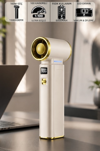 Mioji AD72 Pro 8000MAH 150000RPM Taşınabilir Güçlü Hava Üfleme Cihazı - Beyaz