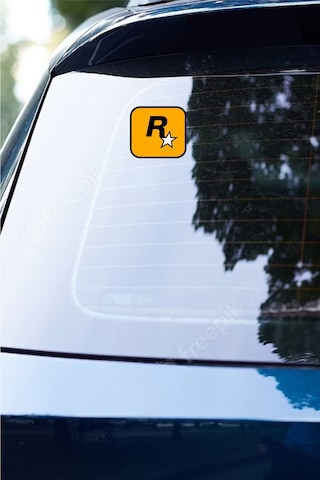 8x7 Cm Rockstar Games Sticker Araba Laptop Oto Motor Sticker