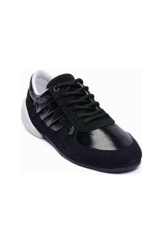 Kadın Süet Sneaker Metalik Detaylı Günlük Spor Ayakkabı Telora Siyah Siyah