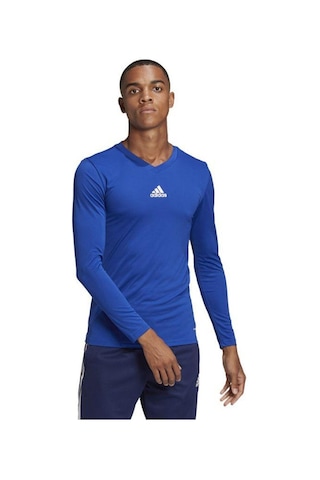 Adidas Team Base Tee Erkek Futbol Uzun Kollu Antrenman Tişörtü Gk9088 Mavi 001