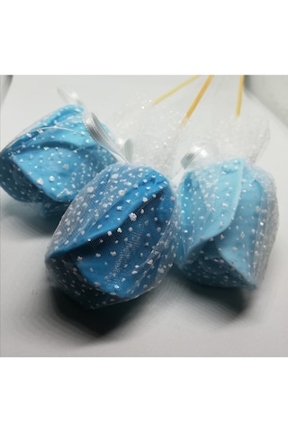 Sabun - Kokulu Süs Sabunu - Gül Mavi - 5cm Beyaz sabun