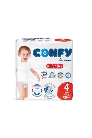 Confy Premium Külot Bebek Bezi 4 Numara Maxi 30 Adet