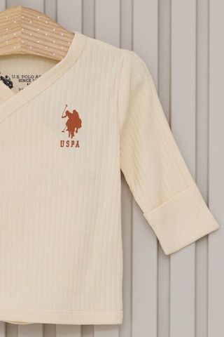 U.S. Polo Assn. Kız Bebek Krem Hastane Çıkışı %100 Pamuk 5'li Zıbın Set 50322841-VR071