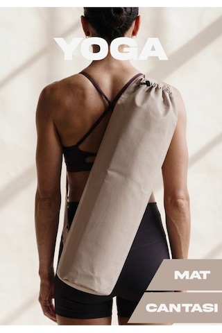 Moab Yoga Matı & Pilates Matı Taşıma Çantası , Keten-pamuk , 75x25 Cm , Ayarlanabilir Askılı Krem Krem