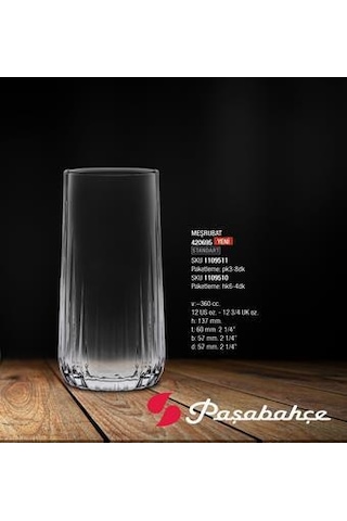 Paşabahçe 420695 Nova Su Bardağı 360 CC 6'lı