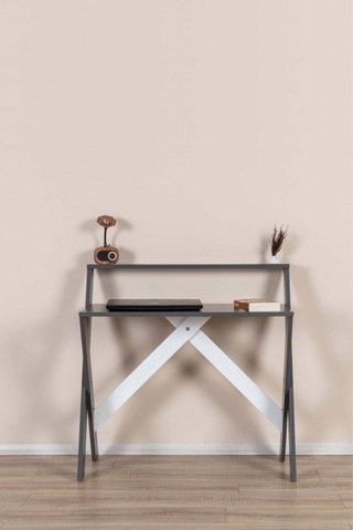 Enda Home X Ayaklı Raflı Ders Çalışma Masası 50x90 Cm Antrasit