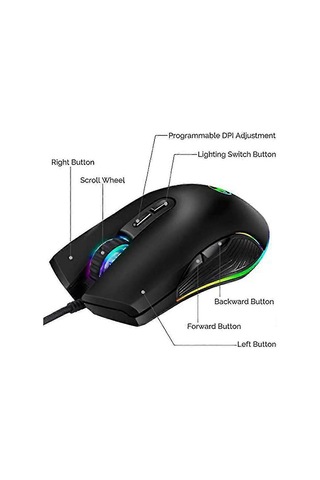 Usb-c Mouse Type C Ergonomik Kablolu Mouse Rgb Oyun Mouse Optik Mouse - Yuhao