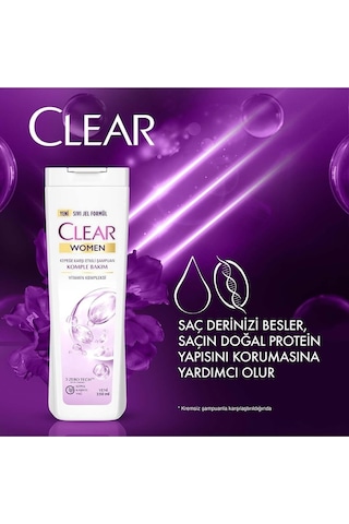 Clear Women Kepeğe Karşı Etkili Komple Bakım Şampuan 3 x 350 ML