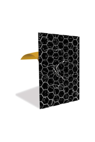 Tink Kendinden Yapışkanlı Siyah Petek Mermer Desenli Pvc Panel 41x62cm