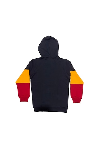 Galatasaray Lisanslı Logo Siyah Kapüşonlu Çocuk Sweat Siyah