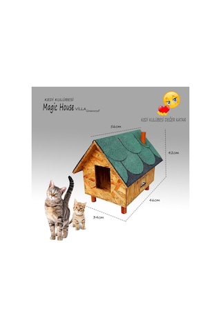 Su Geçirmez Büyük Kedi Evi 42 x 46 x 34 CM Çok Renkli