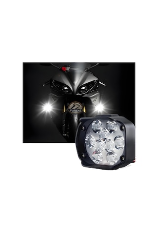 9 Led Motosiklet Farları Parlak Beyaz Işık 15000 Lümen Led Scooter Spot Işığı Motosiklet Sis Lambası 2 Adet