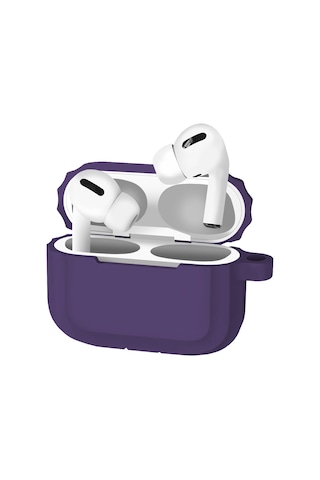 Buff Apple Uyumlu AirPods Pro Rubber Silikon Kılıf Mor