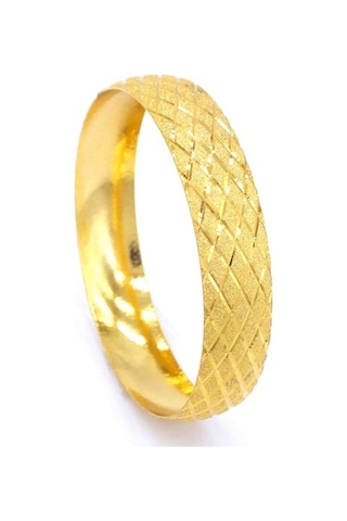 Ferizz 22 Ayar Altın Kaplama Baklava Deseneli 15 Mm Bilezik Altın