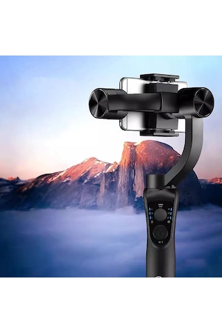 Go Des Gd-s5 3 Eksen El Tipi Yüz Tanıma Takip Özellikli Led Işıklandırmalı Gimbal Stabilizatör Siyah