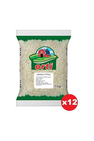 Orti Osmancık Pirinç 1 Kg x 12 Paket.