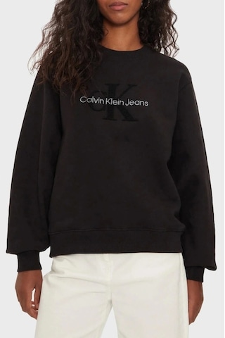 Ck Jeans Chenılle Monologo Crewneck Siyah