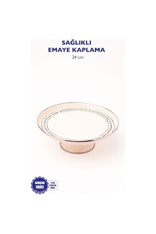 Mood Emaye Pasta/kek Sunum Standı 24 Cm Krem