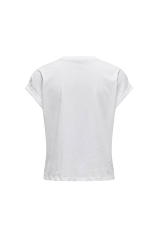 Only Beyaz Kadın Bisiklet Yaka T-shirt Beyaz