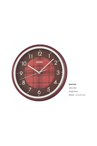 Seiko Qha016r Bordo Renkli Plastik Kasa Quartz Mekanizmalı Duvar Saati Çok Renkli