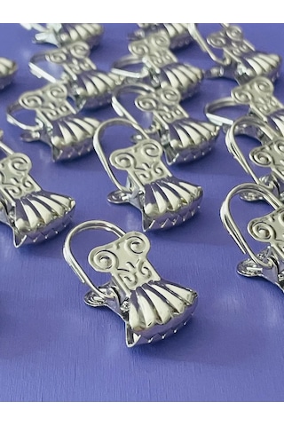 Lundo Stor Mandalı Klipsler - Krokodil Desenli Deniz Kabuğu 438303554 Gümüş