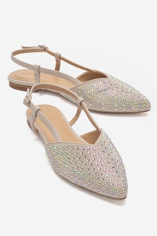 Luvi Shoes Rexton Bej Taşlı Kadın Sandalet
