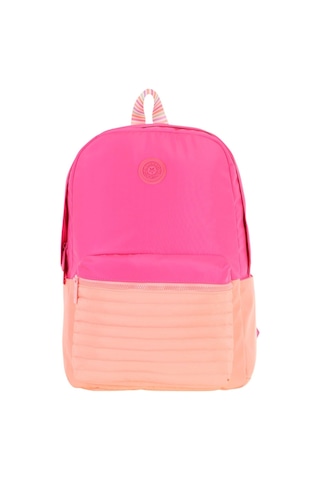 Kaukko Quick Kız Çocuk Üç Bölmeli Pembe Turuncu Kapitone Detaylı Okul Sırt Çantası - K1789 Pembe - Turuncu