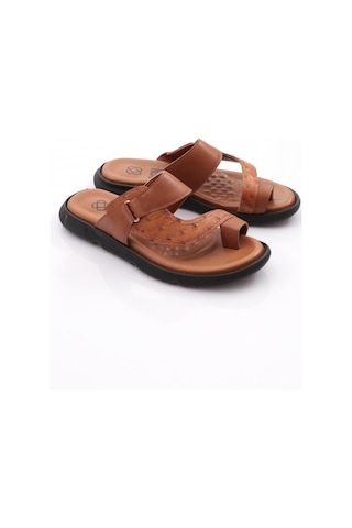 Dgn Hakiki Deri Comfort Rahat Taban Erkek Terlik 806 806-2690-R4341 Taba
