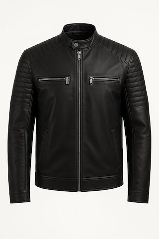 Delpino Slim Fit Erkek Suni Deri Ceket - 7452 Siyah