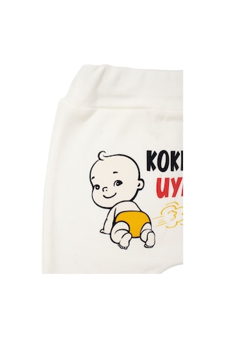 Unisex Ekru Koklama Uyardım Baskılı Manşetli Tek Alt Çok Renkli