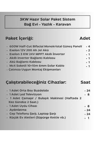 3kw Hazır Solar Paket - 2 24v Mppt Akıllı İnverter Off-grid Sistem