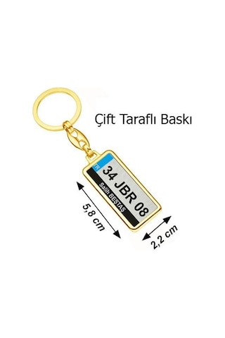 Sublimasyon Altın Krom Anahtarlık- Çift Taraflı