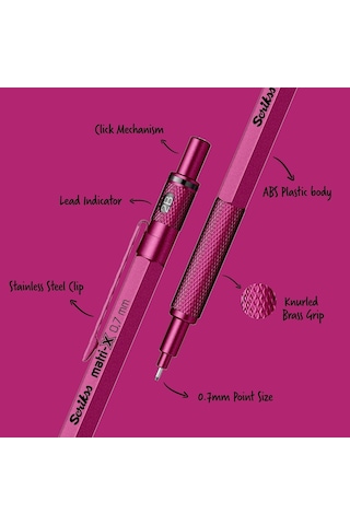 Scrikss Office Matri-x Versatil 0.7 Mm Metalik Pembe Şeffaf Amb Genel